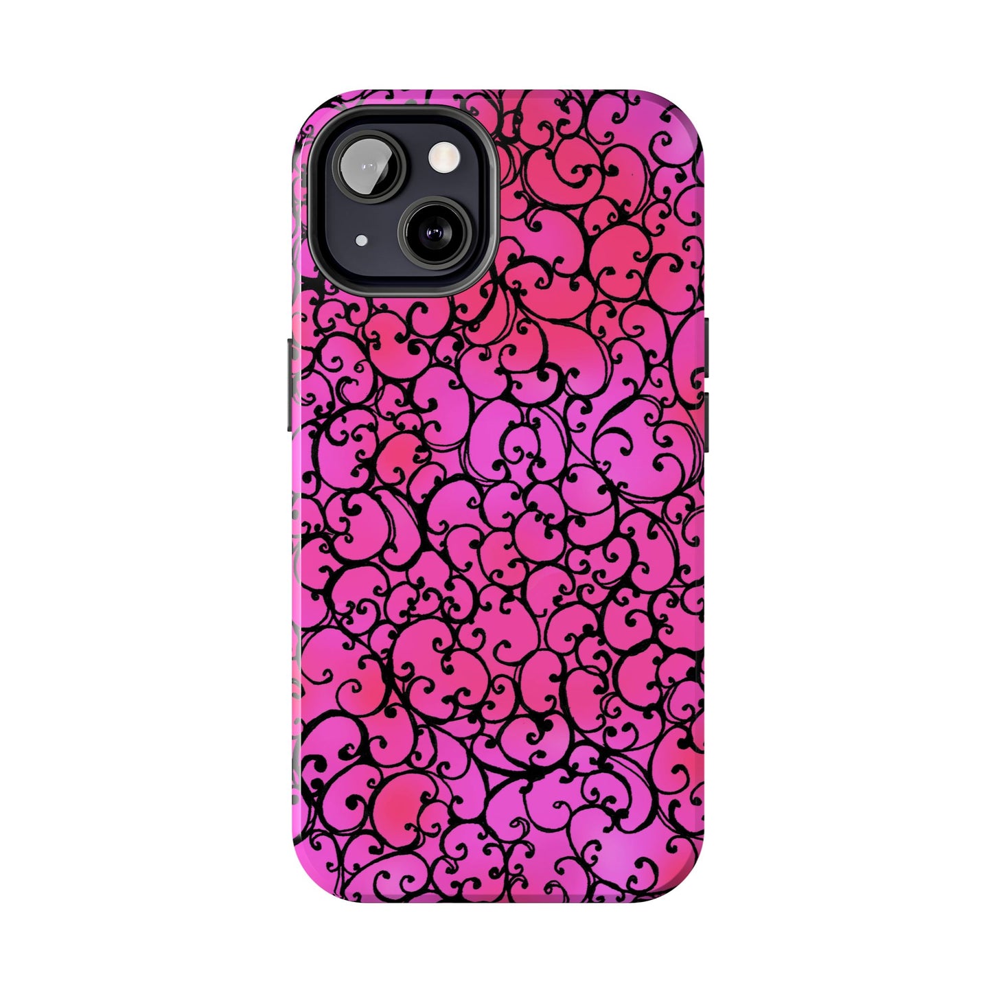 Scrollie Cerise / Black Phone Case