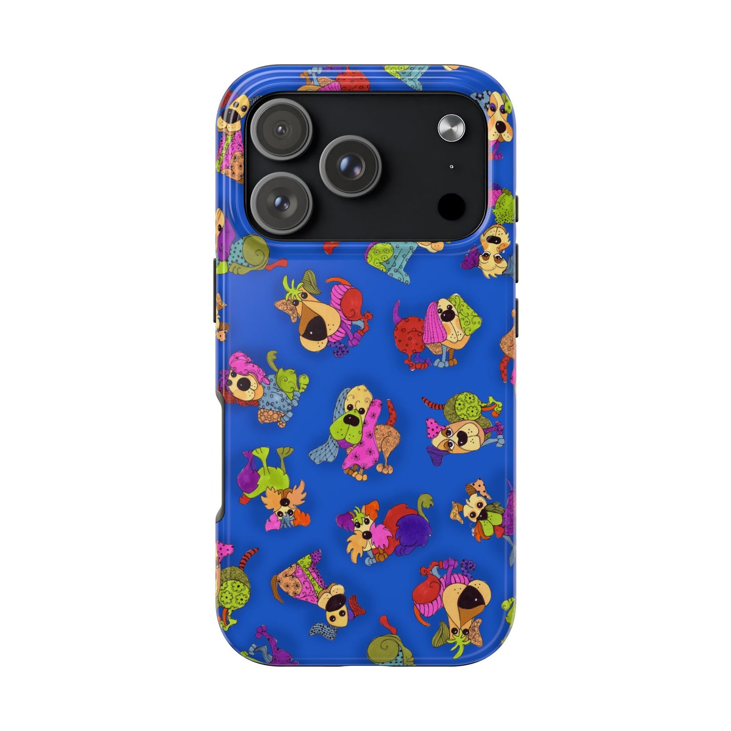 Tossed Happy Dogs Blue Phone Case
