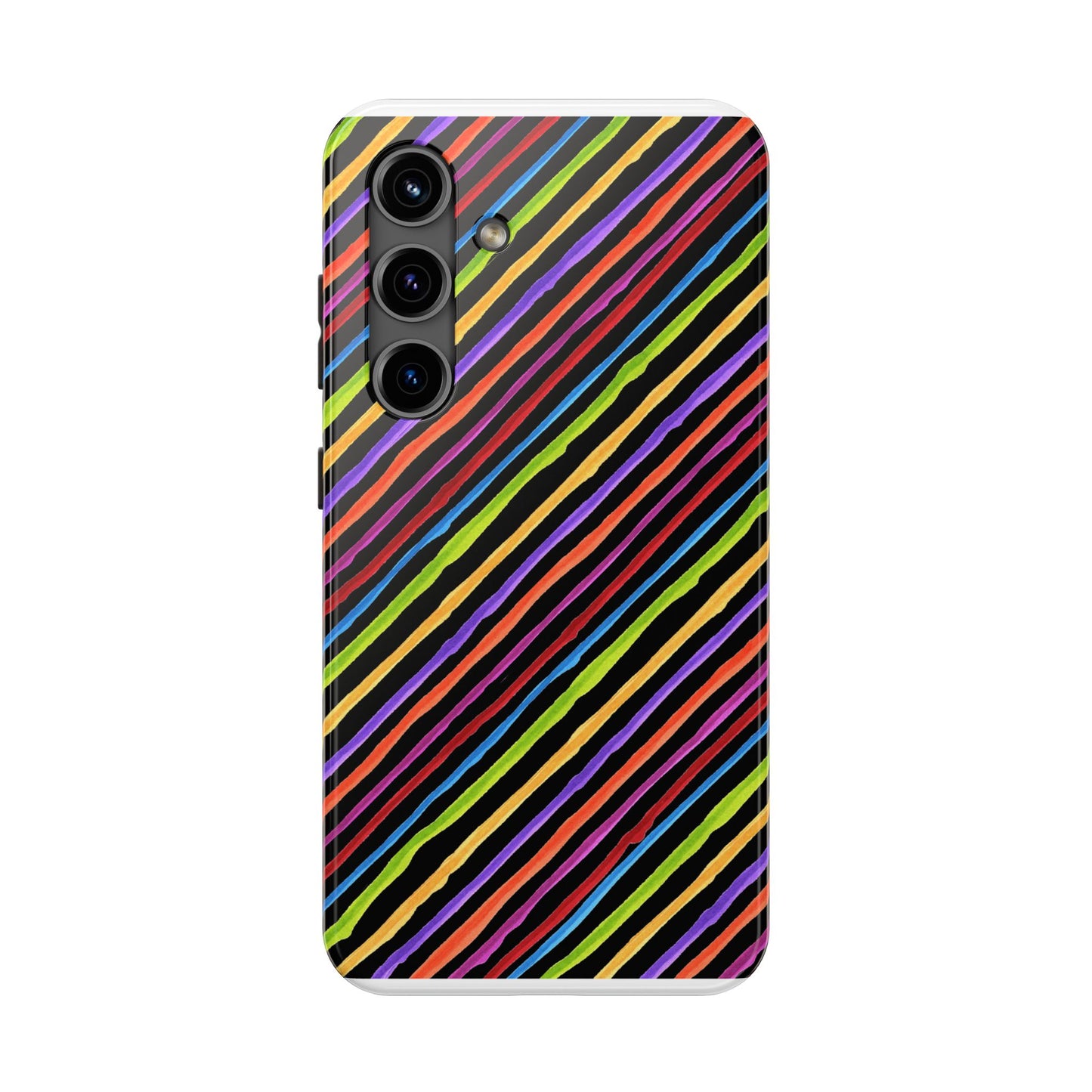 Quirky Bias Stripe Black Phone Case