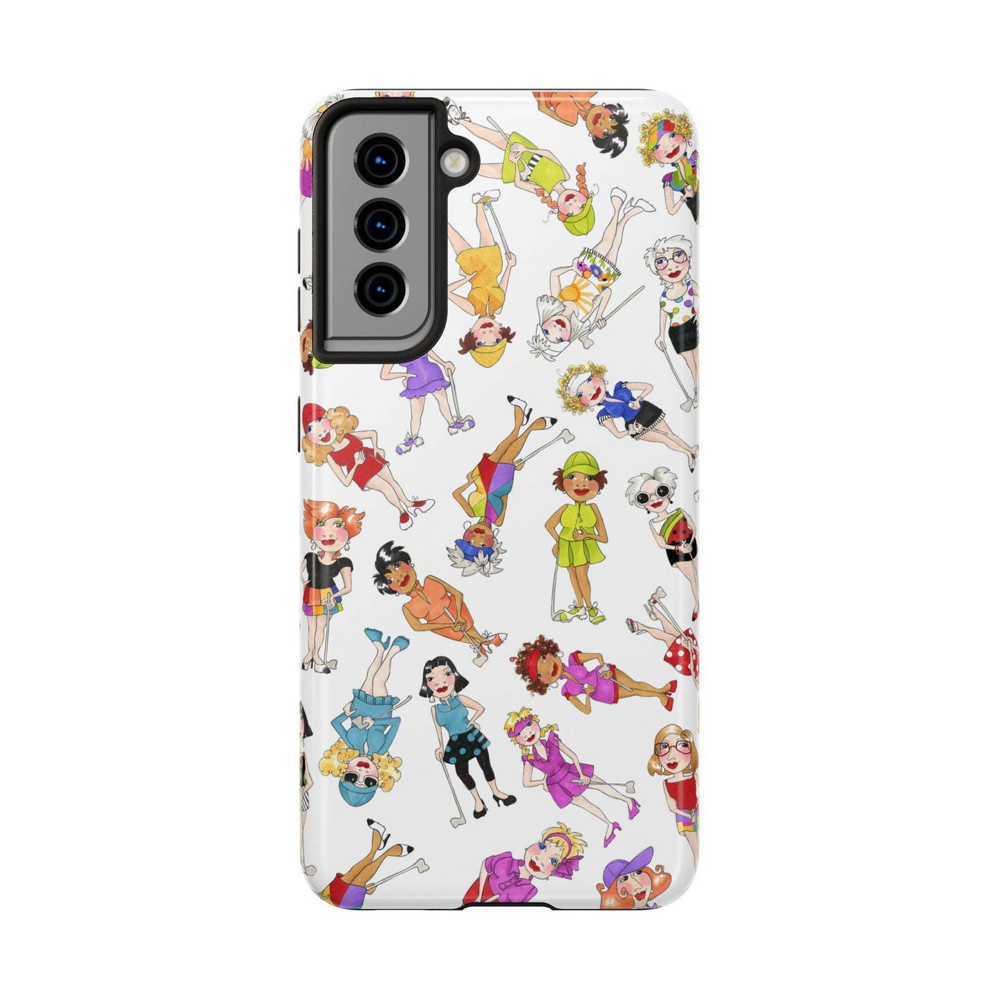 Tossed Golfer Girls White Phone Case