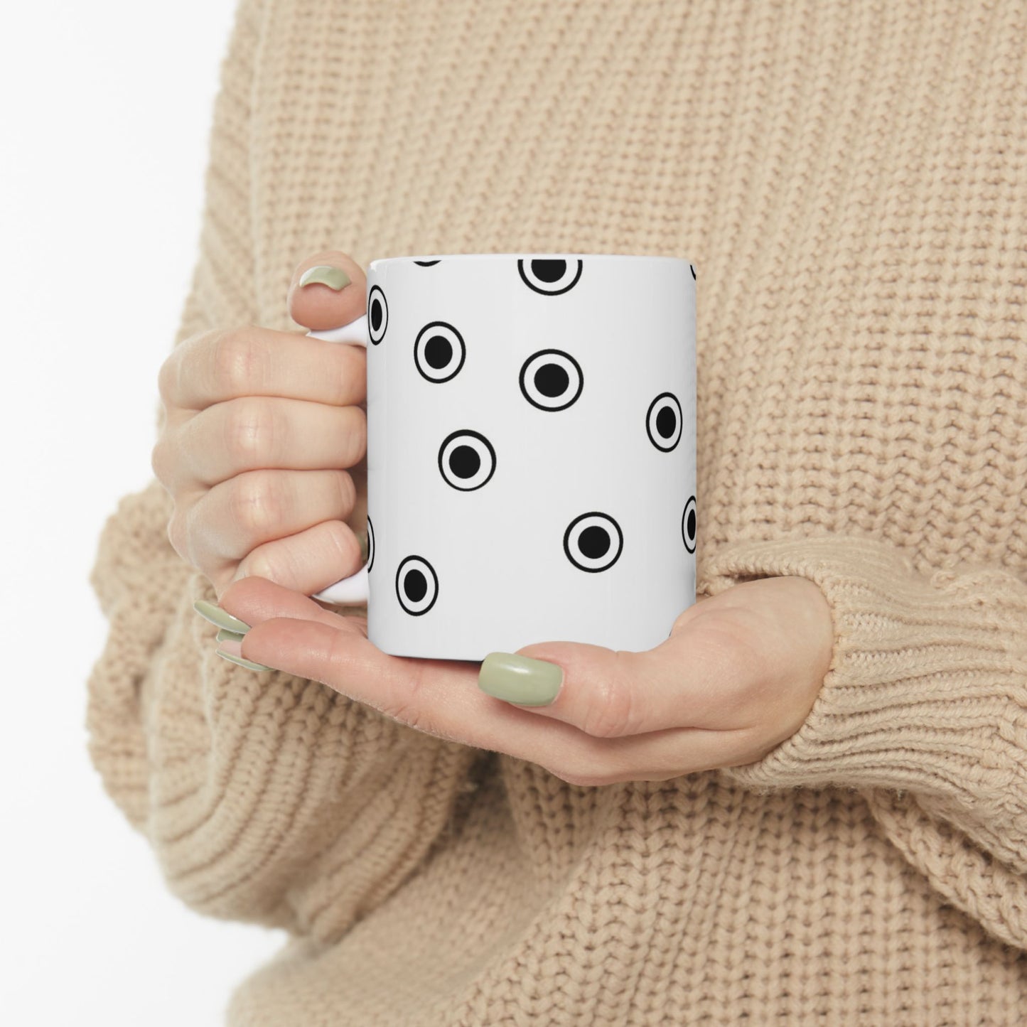CD Dots White / Black Cup