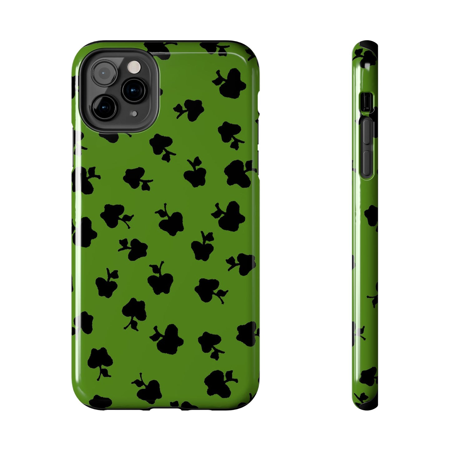 Happy Apples Green / Black Phone Case