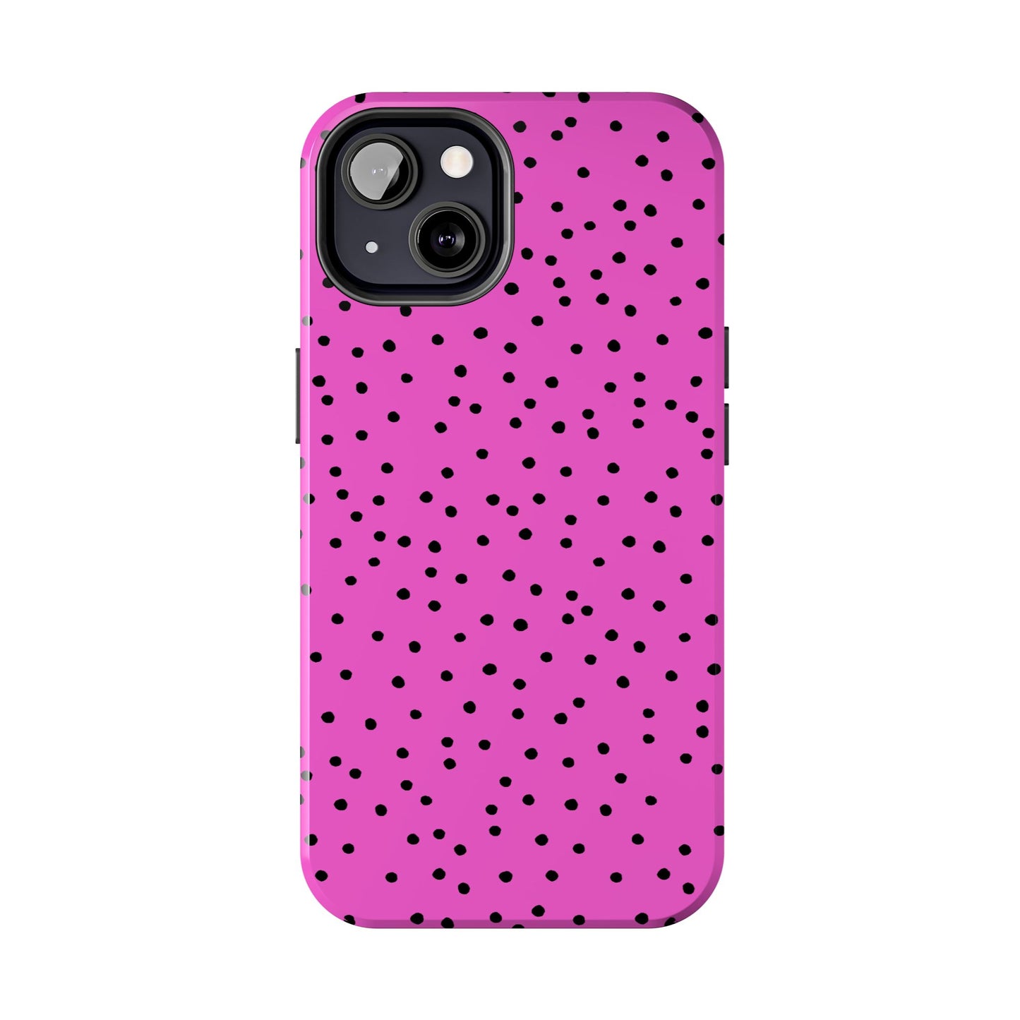 Dinky Dots Cerise / Black Phone Case