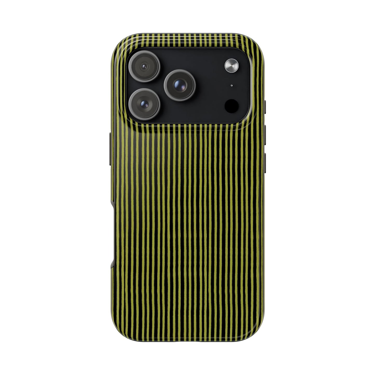 Happy Stripe Green / Black Phone Case