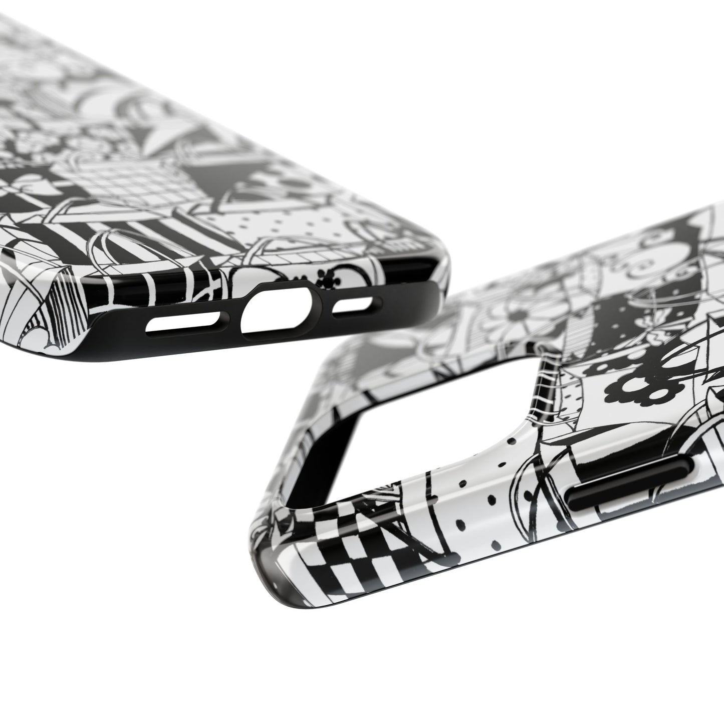 Totally Black / White Phone Case