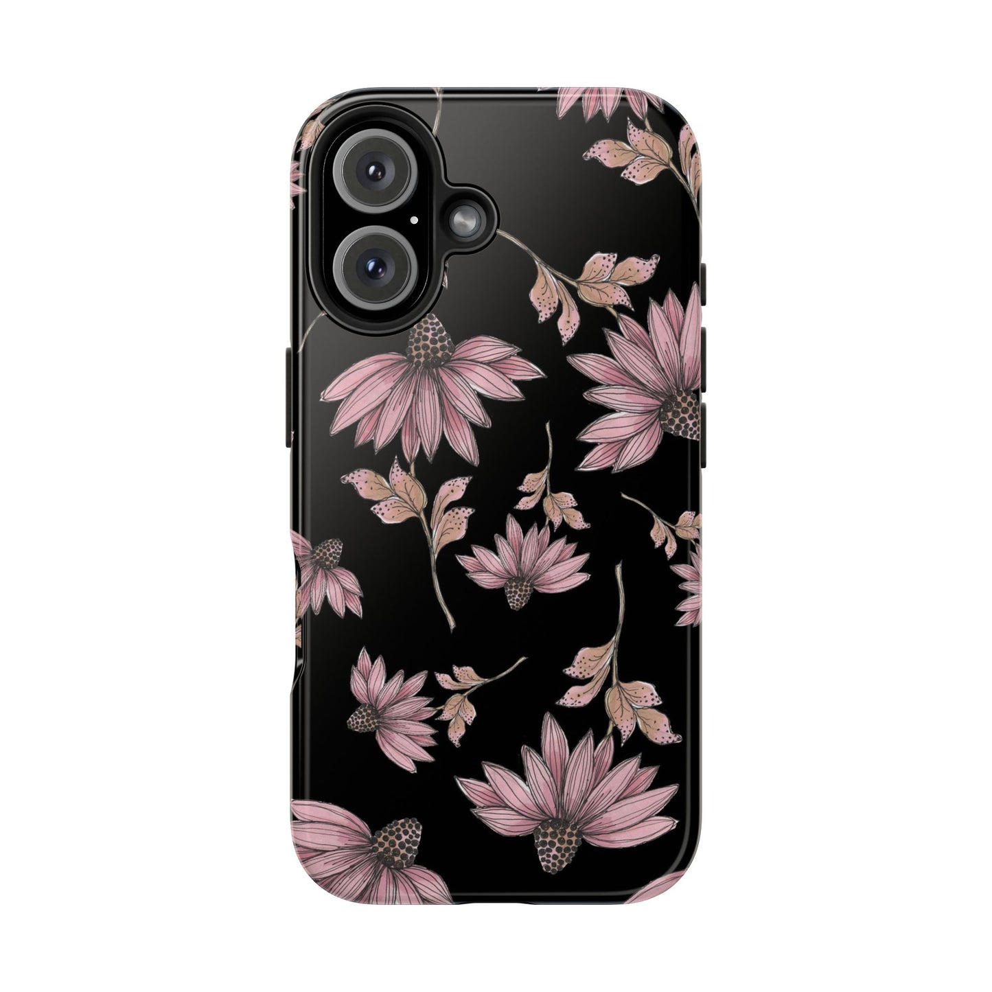 Wild Cone Flowers Black Phone Case