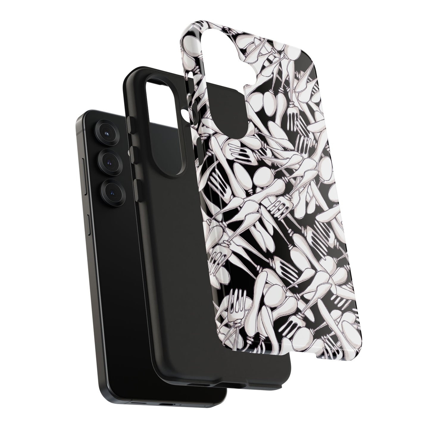 Silverware Wars Black Phone Case