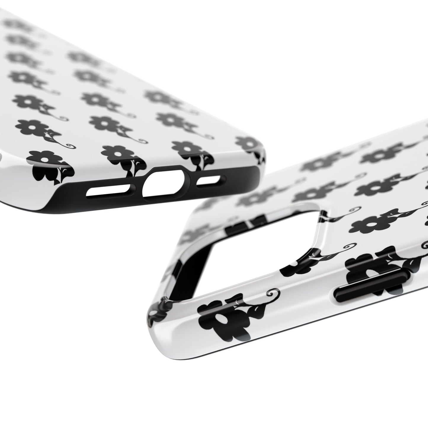 Flowers White / Black Phone Case