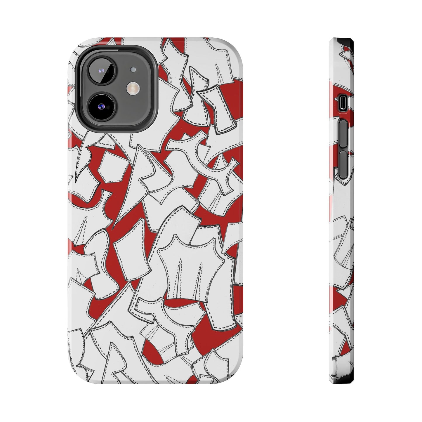 Pattern Pieces Red Phone Case