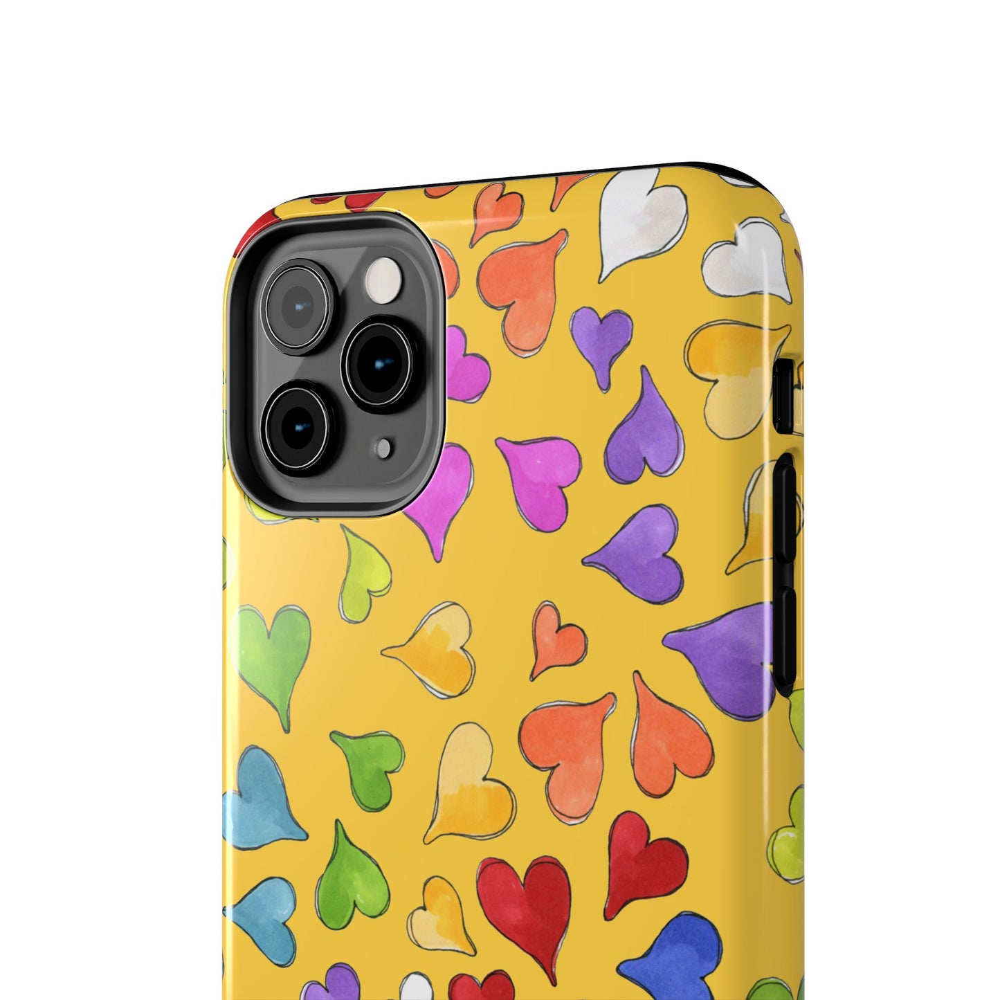Happy Hearts Yellow Phone Case