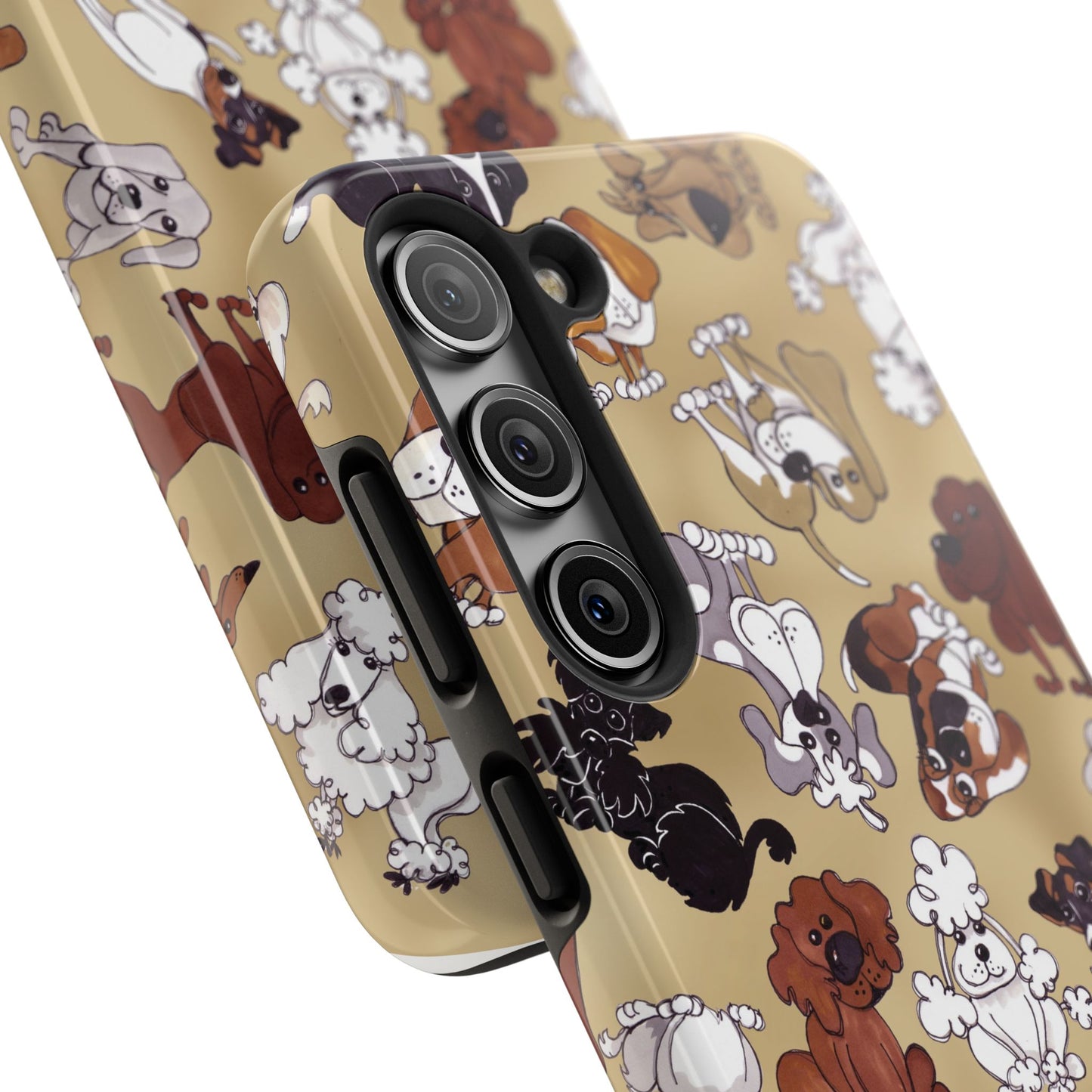 Tossed Doggies Tan Phone Case