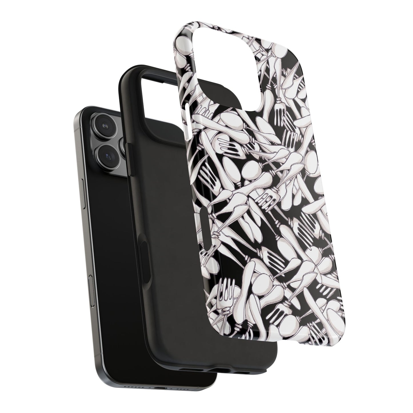 Silverware Wars Black Phone Case