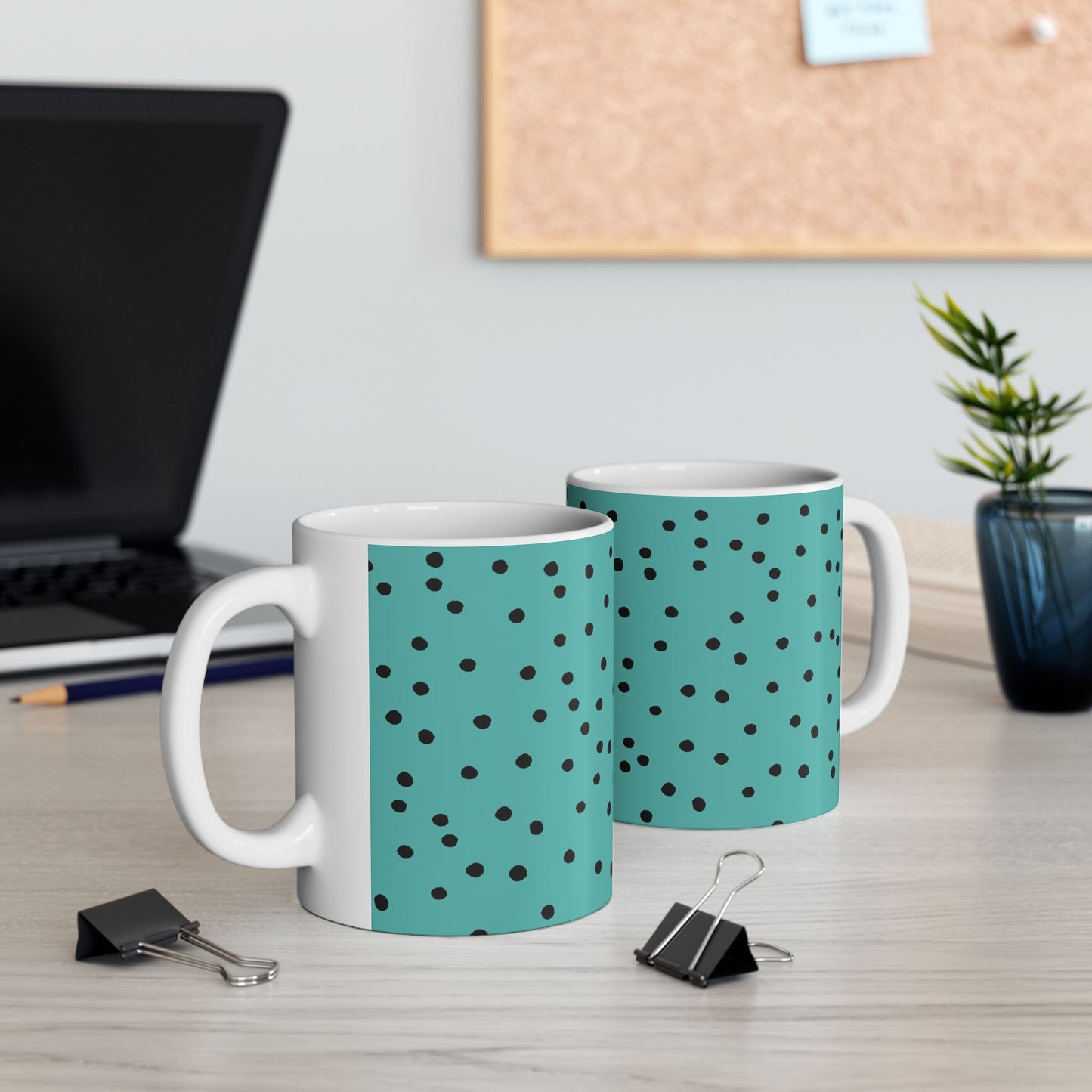 Dinky Dots Turquoise / Black Cup
