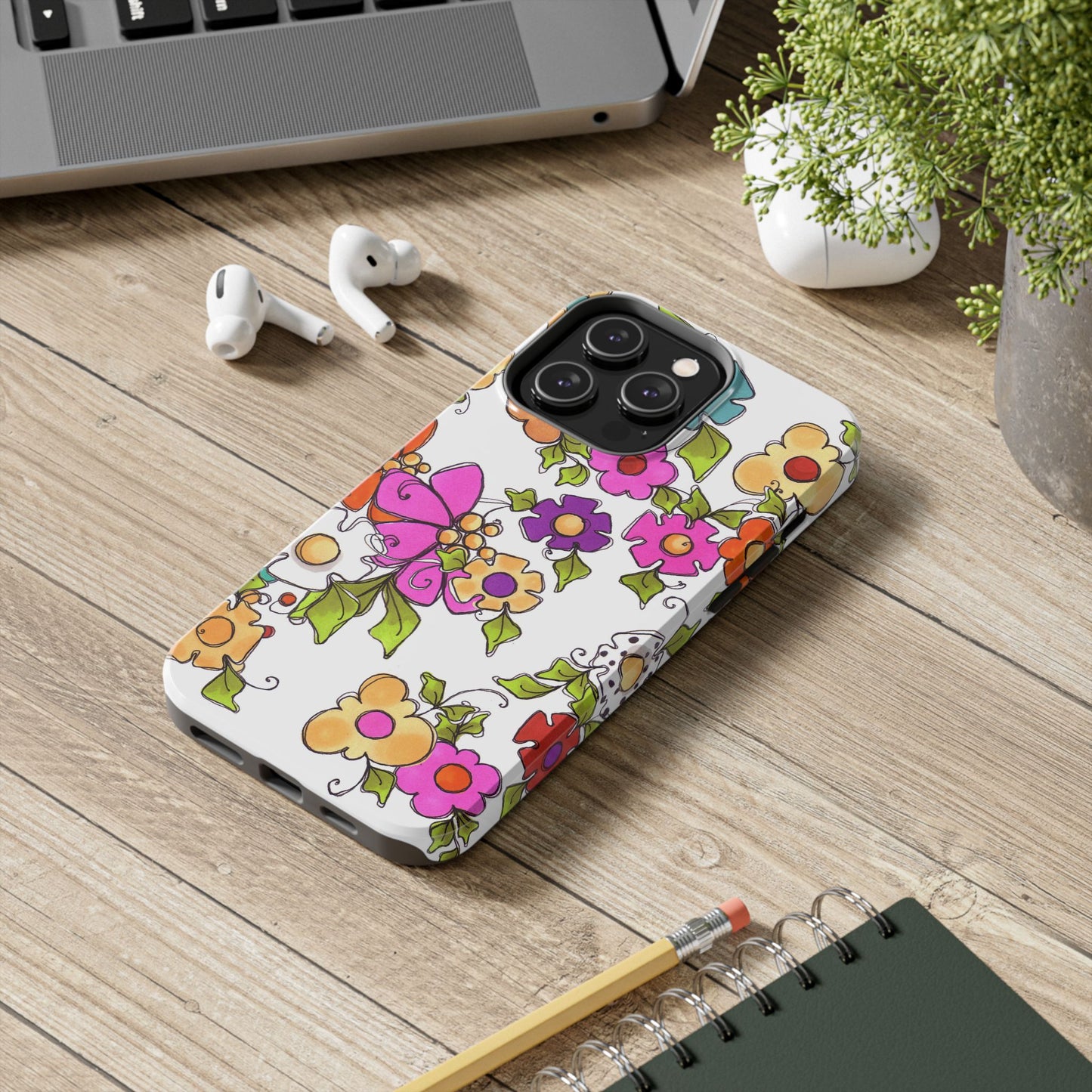 Happy Blooms White Phone Case