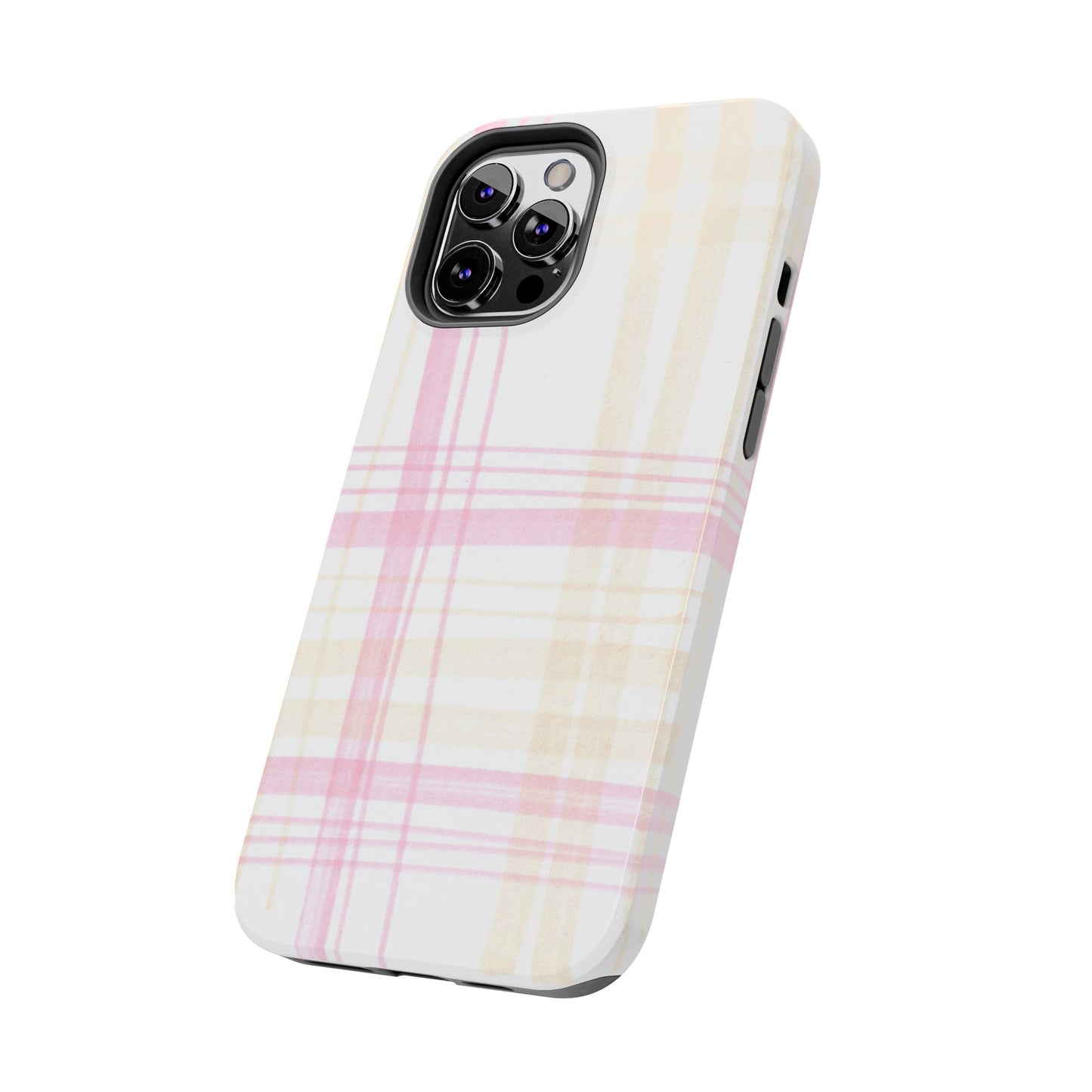 Flower Model Plaid Phone Case