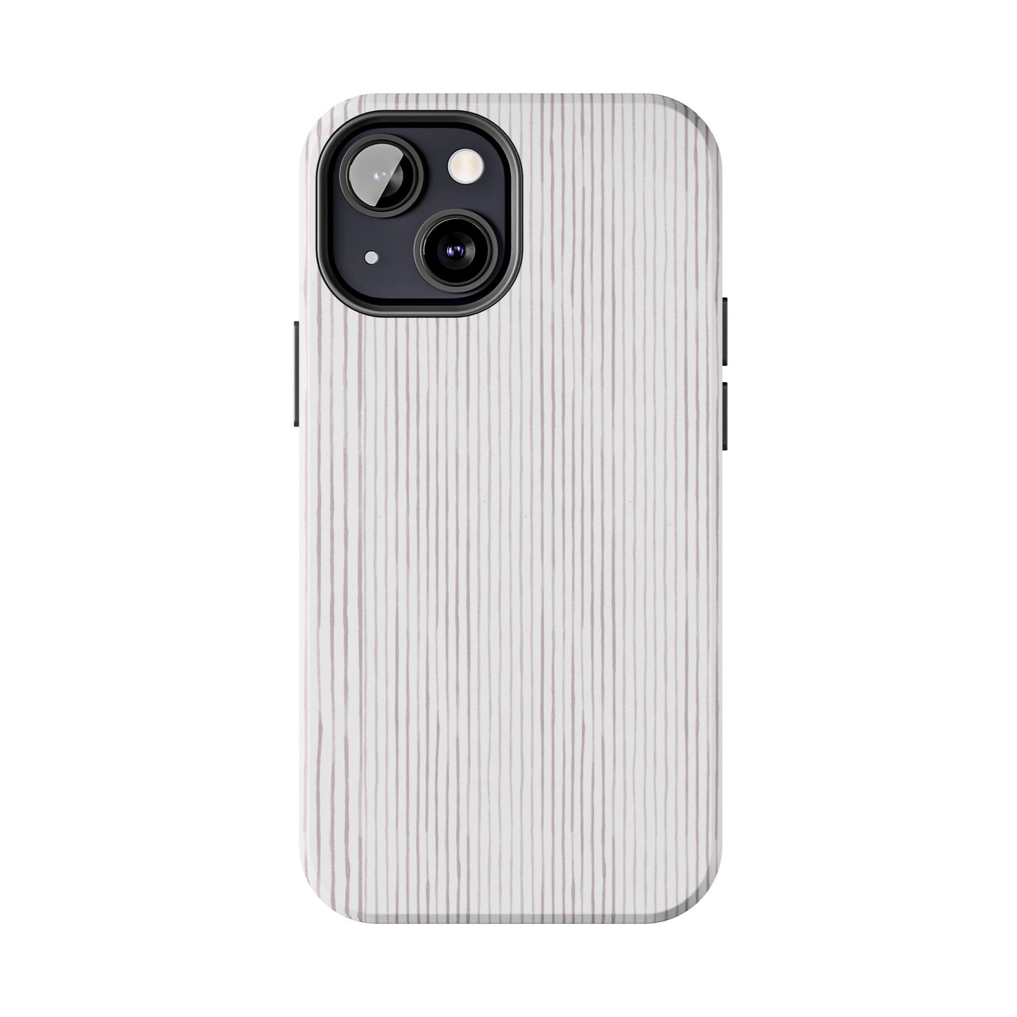 Happy Stripe White / Silver Phone Case