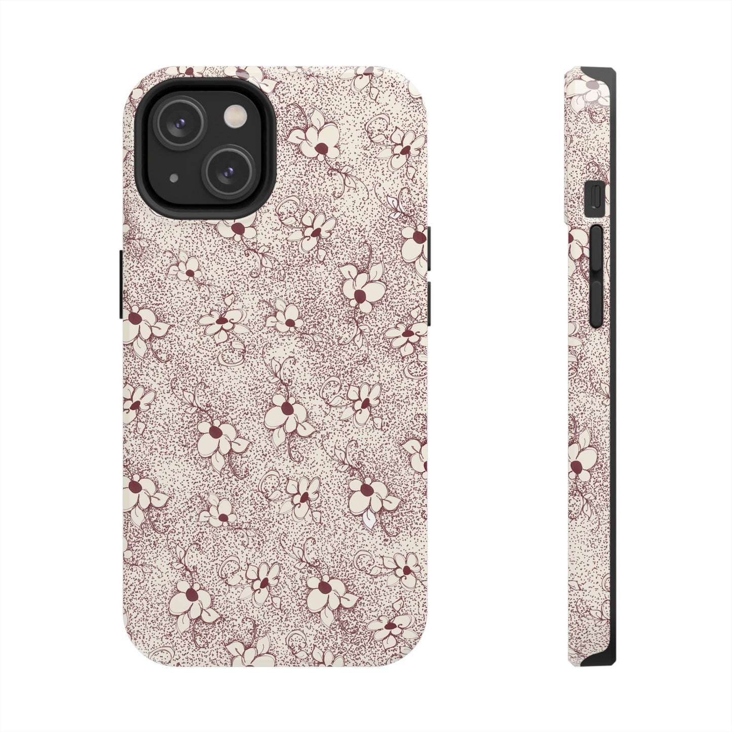 Daisy Flecks Ivory / Red Phone Case