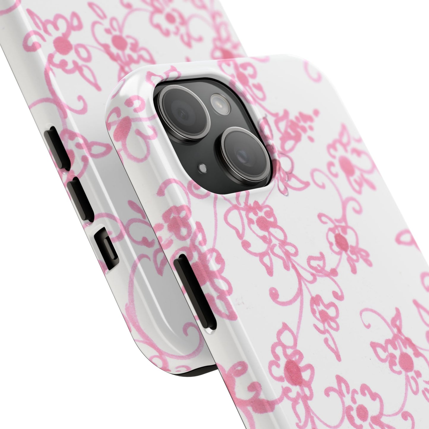 Juliette Ladies White / Pink Flowers Phone Case