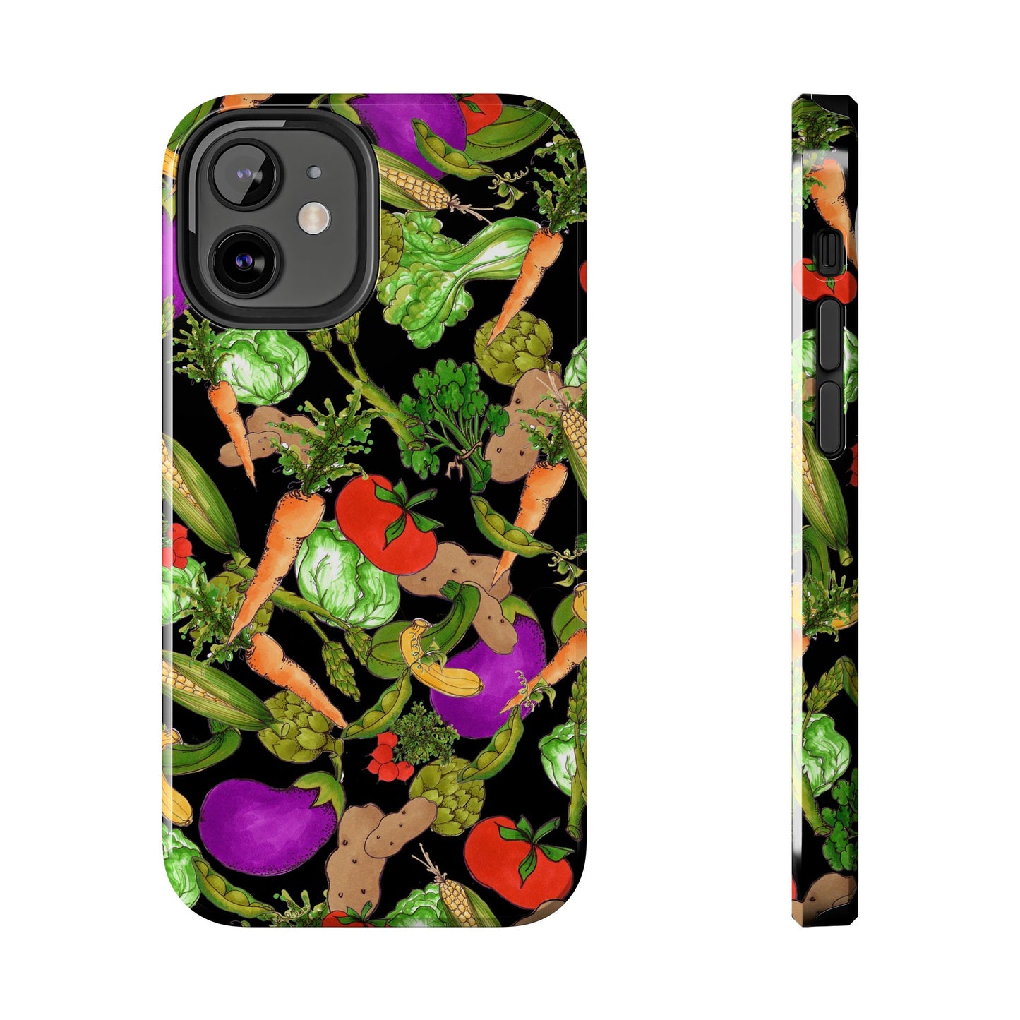 Veggie Jungle Black Phone Case