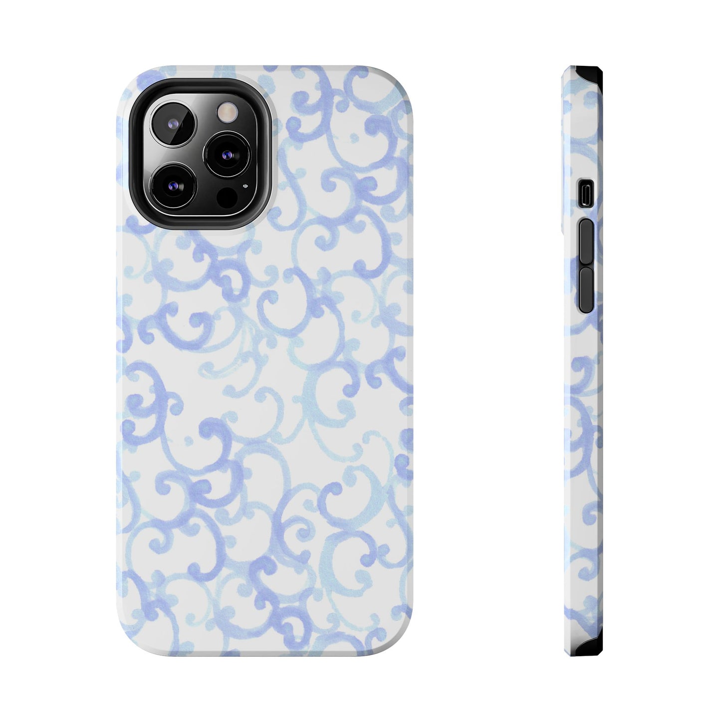 Scrollie White / Blue Phone Case