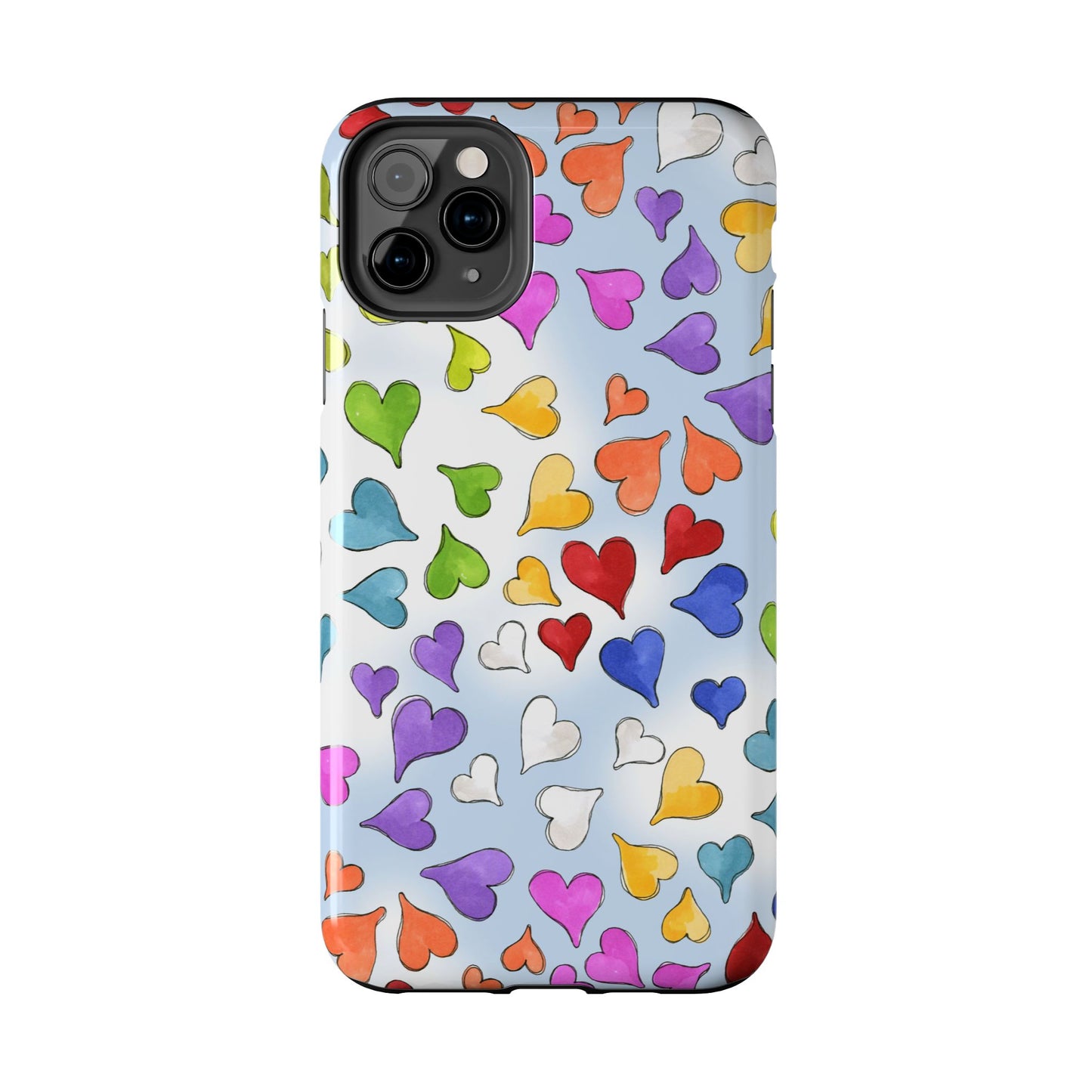 Happy Hearts Blue Sky Phone Case