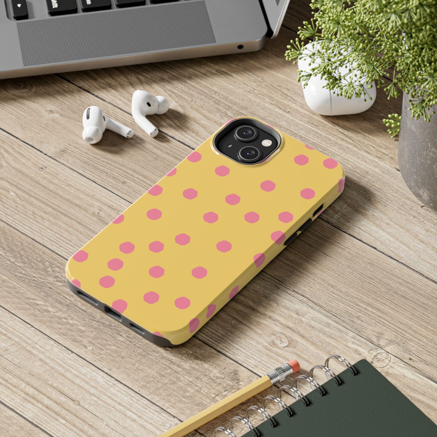 Jumbo Dots Yellow / Pink Phone Case