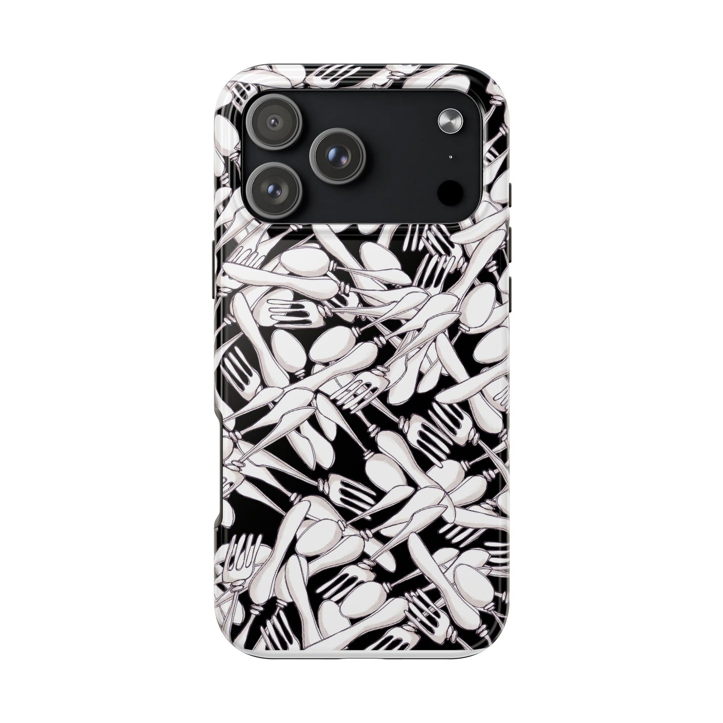 Silverware Wars Black Phone Case