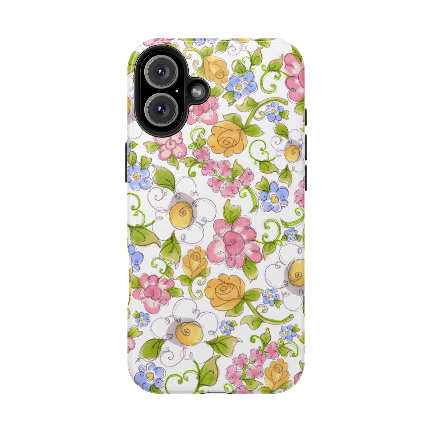 Flower Frolic White Phone Case