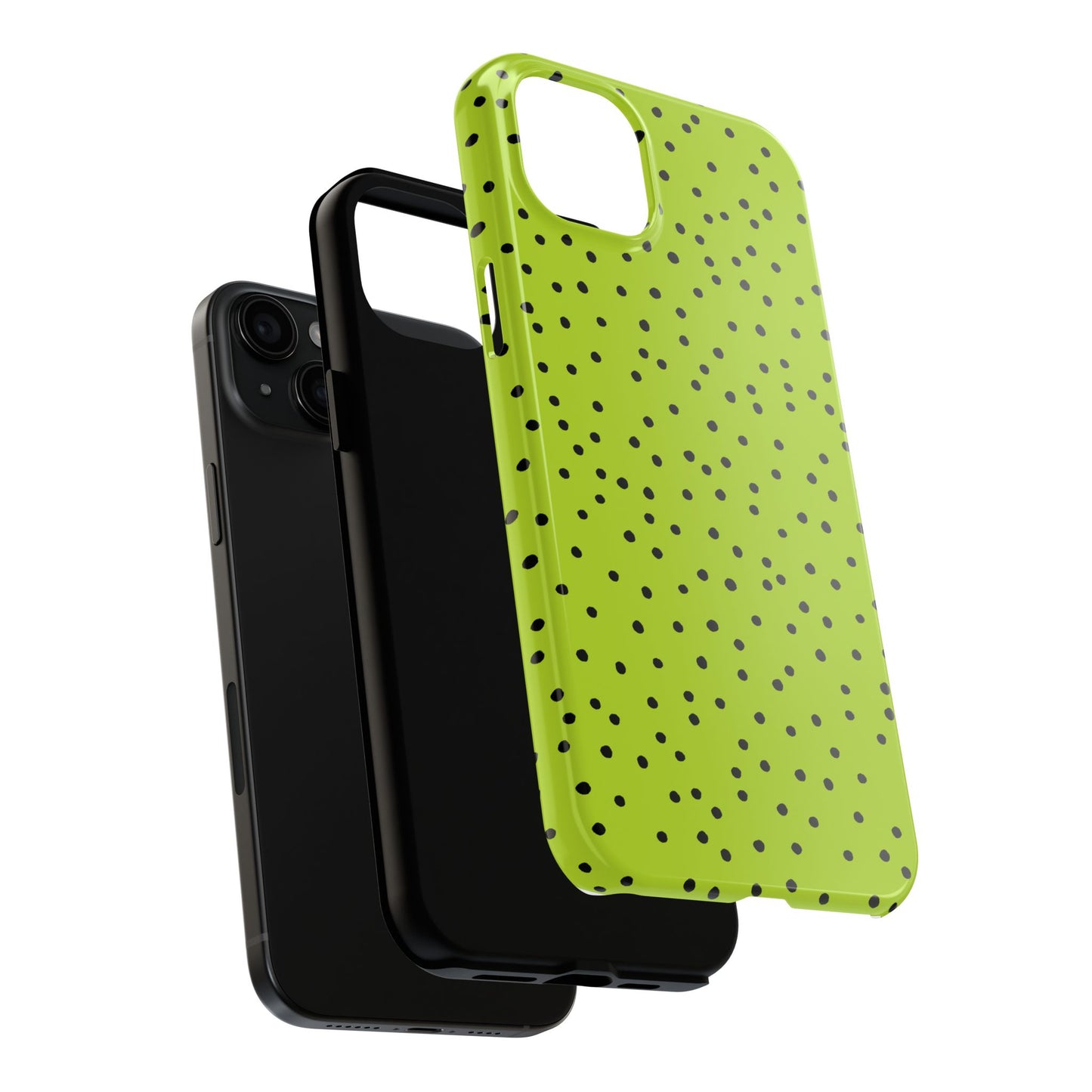 Dinky Dots Lime / Black Phone Case