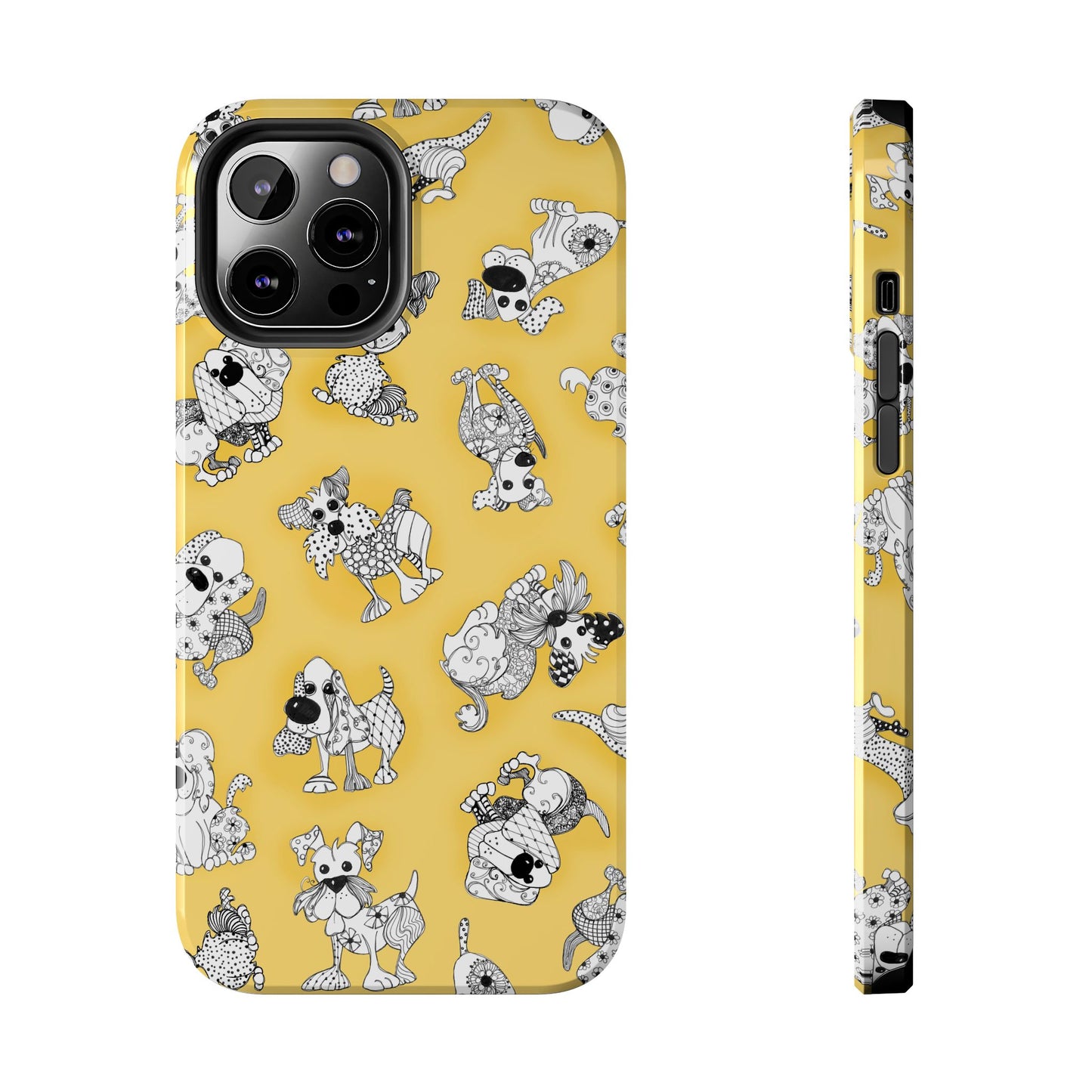 Doodle Dogs Yellow Phone Case