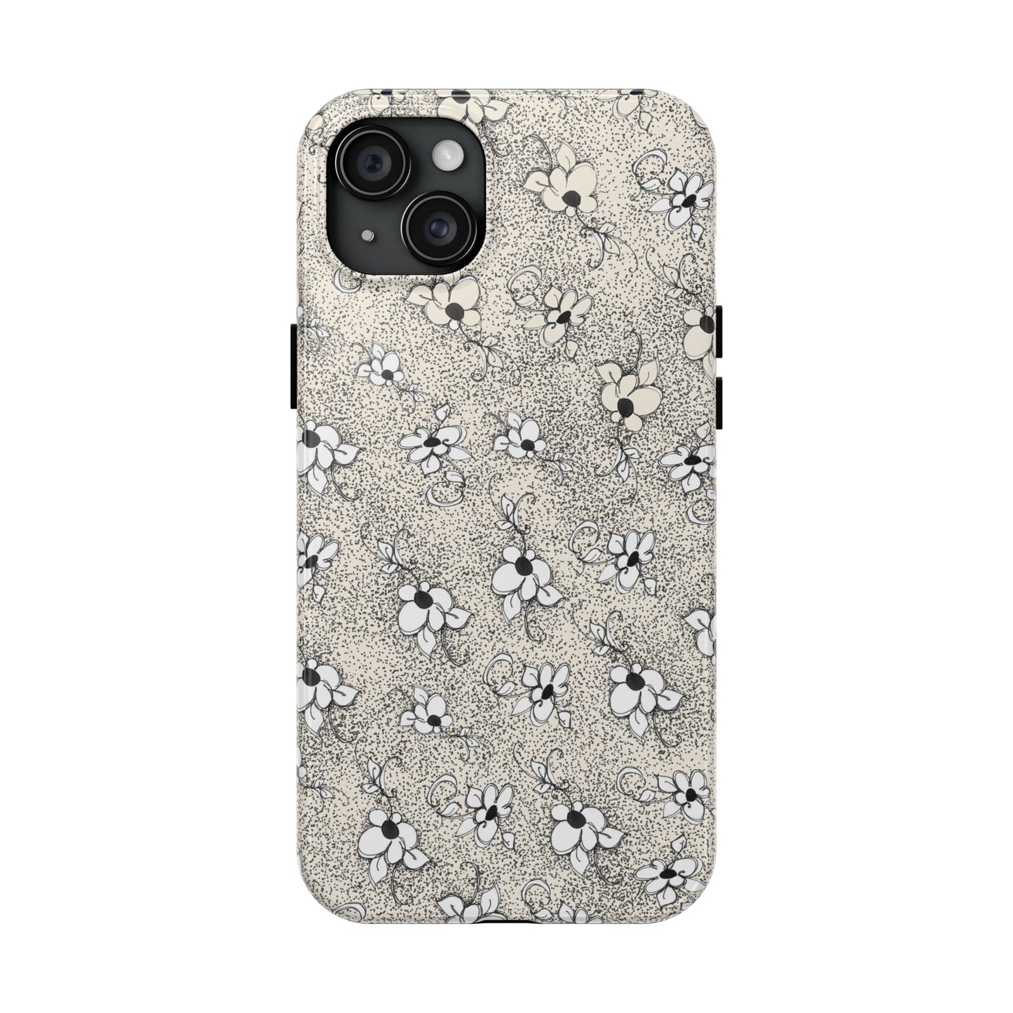 Daisy Flecks Ivory / Black Phone Case