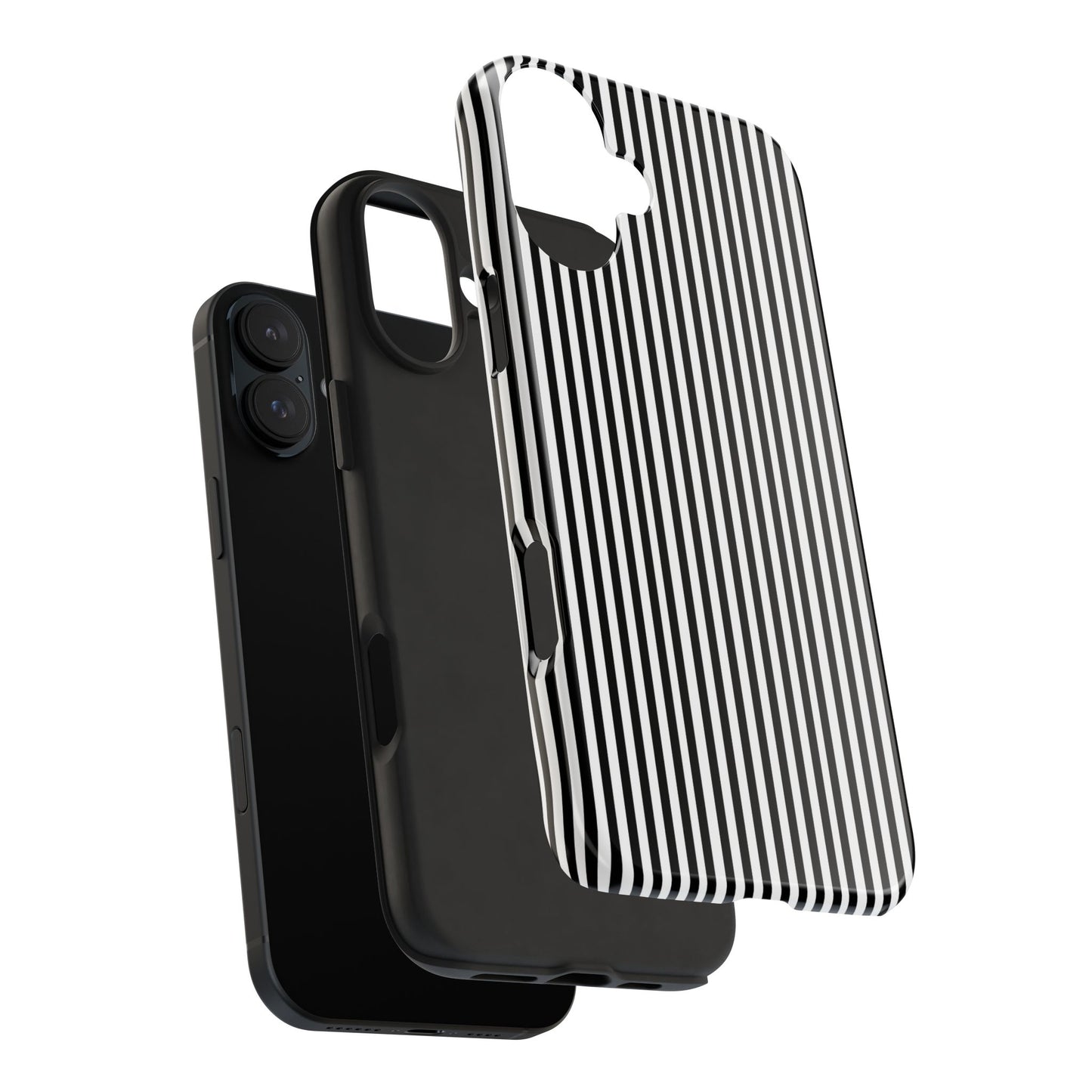 Stripe White / Black Phone Case