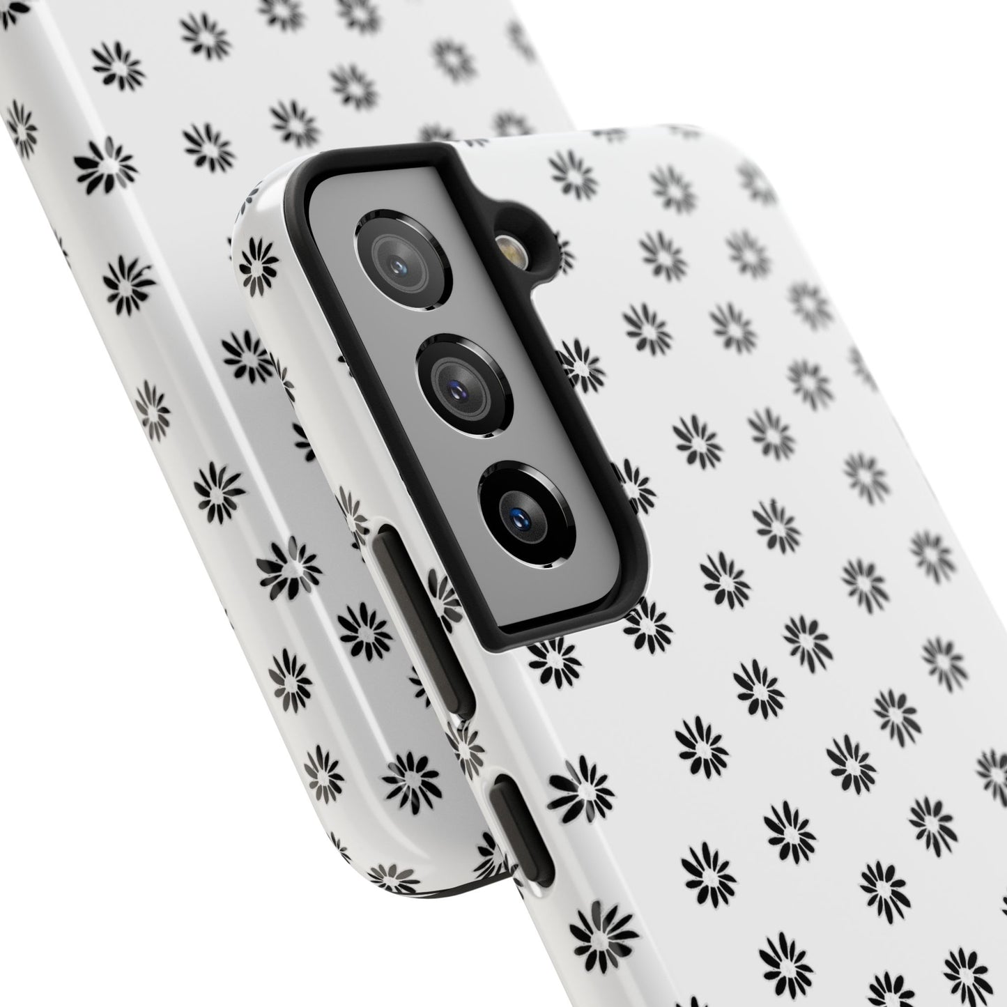 Daisy Dot White / Black Phone Case