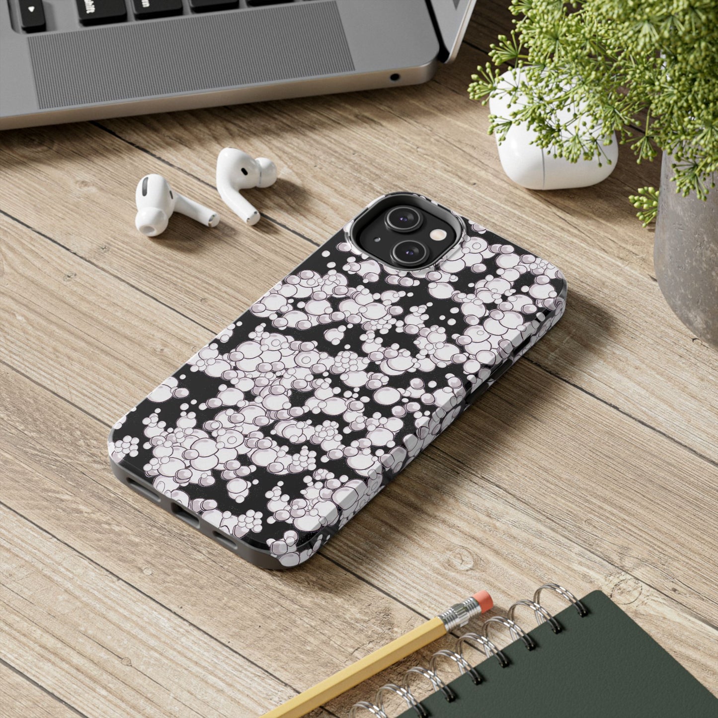 Bubble Dots Black Phone Case
