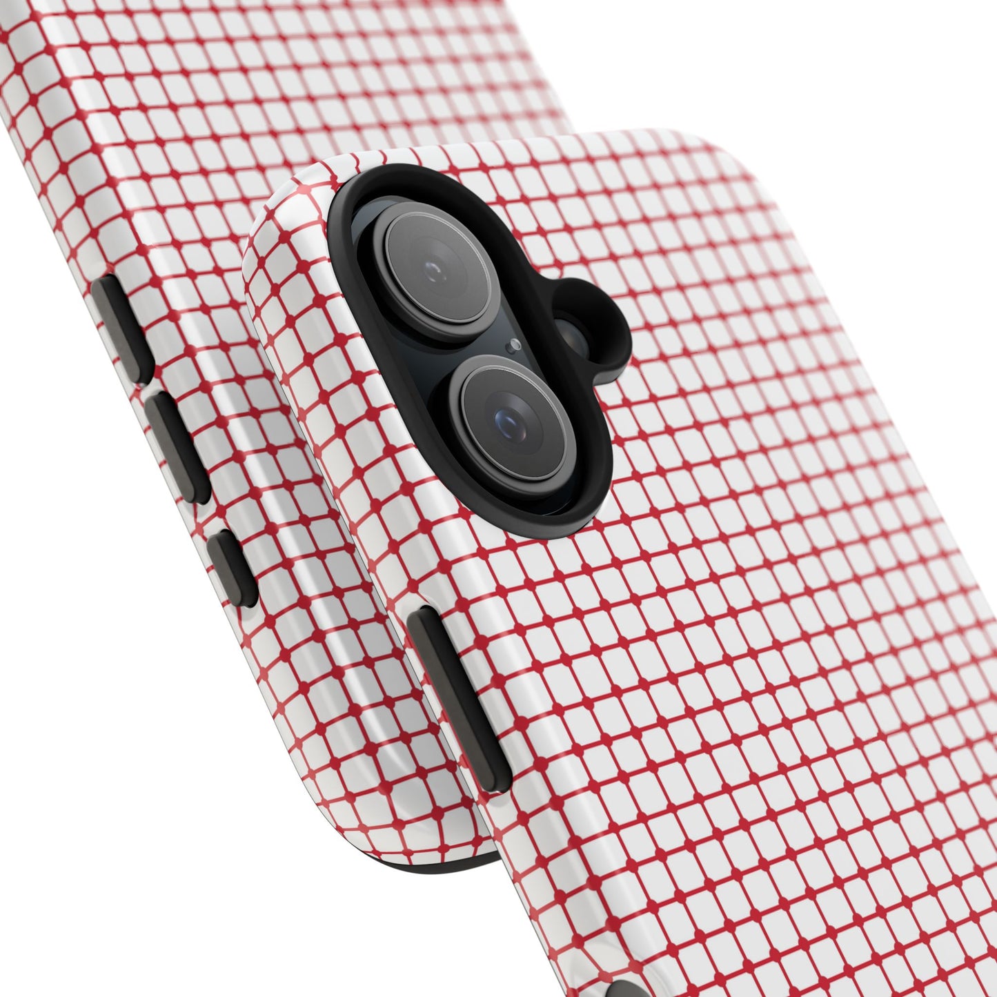 Dot Grid White / Red Phone Case
