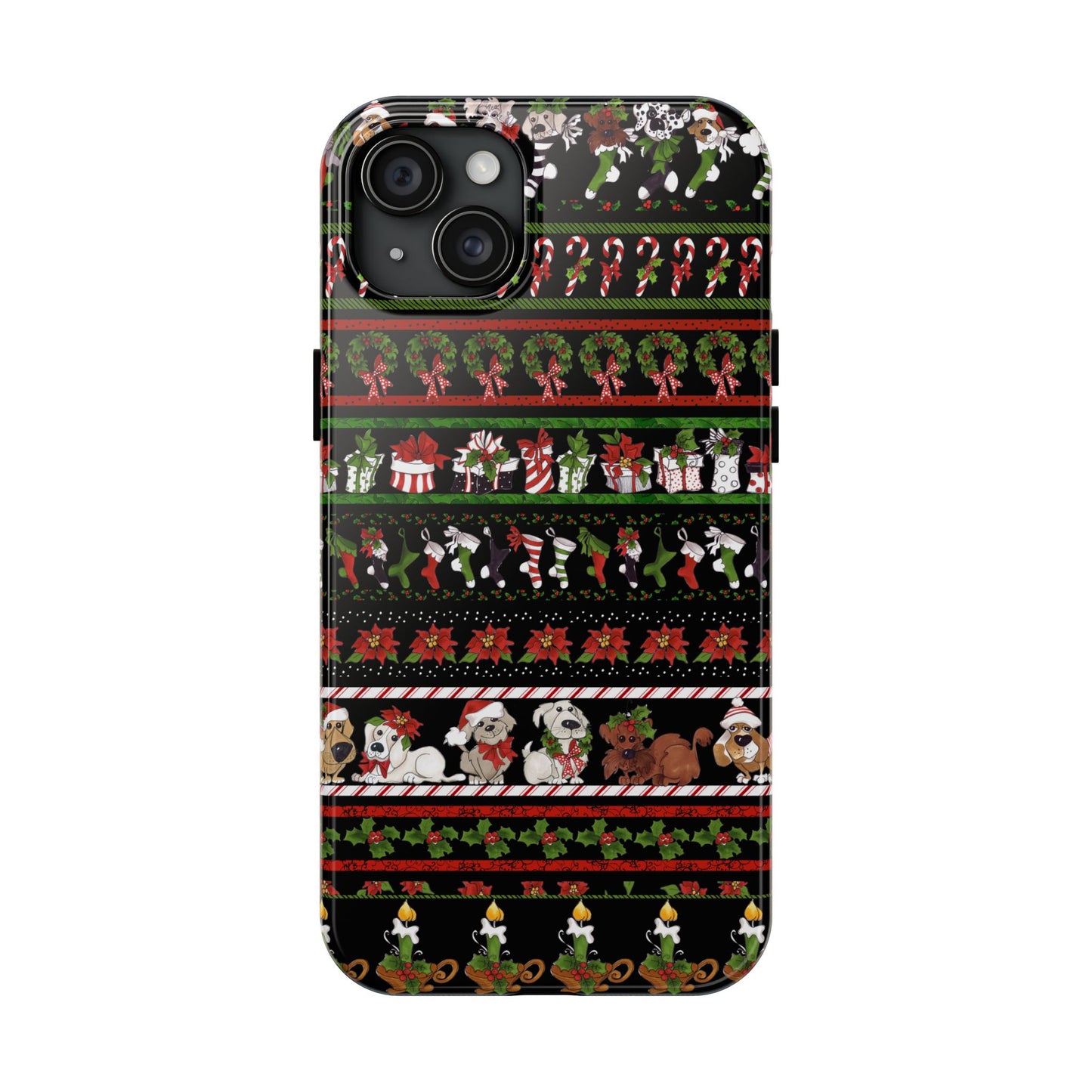Holiday Borders Black Phone Case