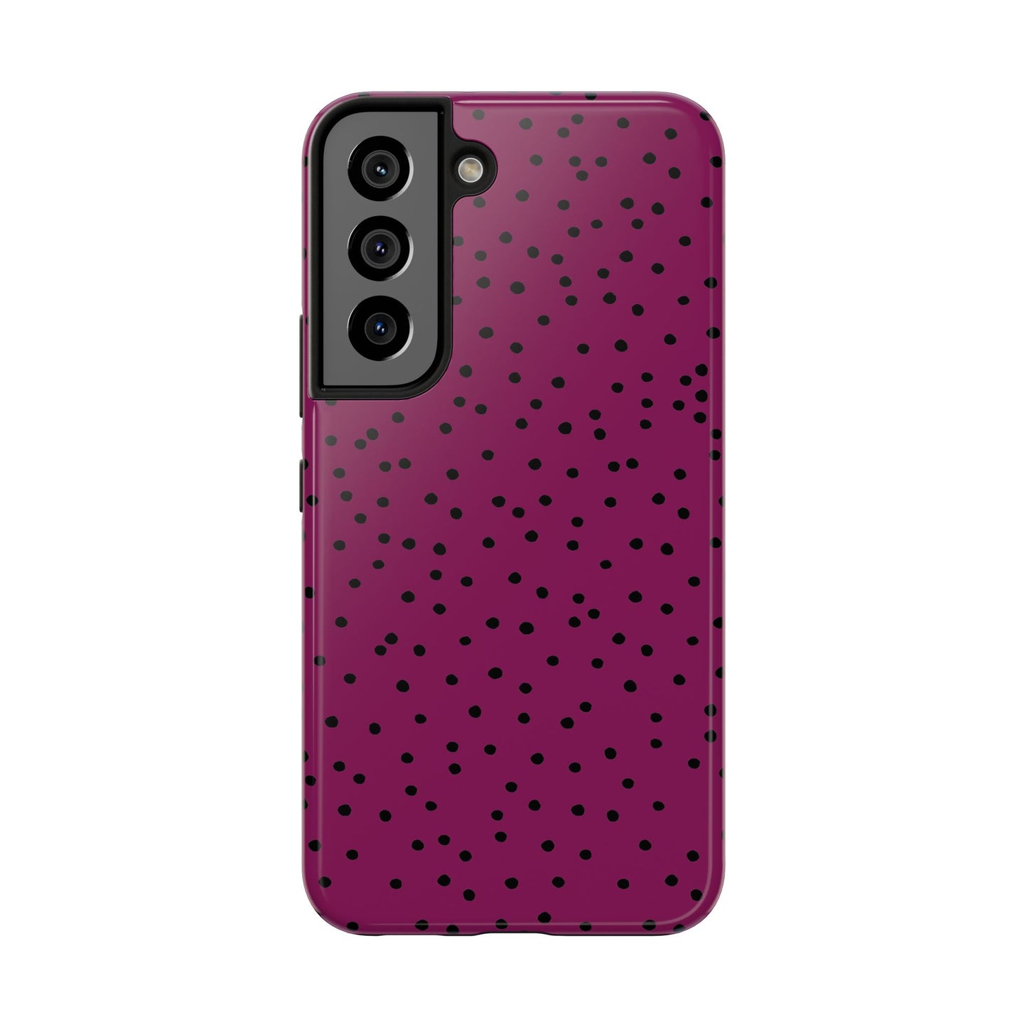 Dinky Dots Burgundy / Black Phone Case