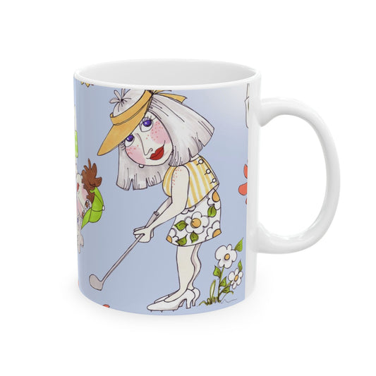 Tossed Golfer Girls Blue Cup