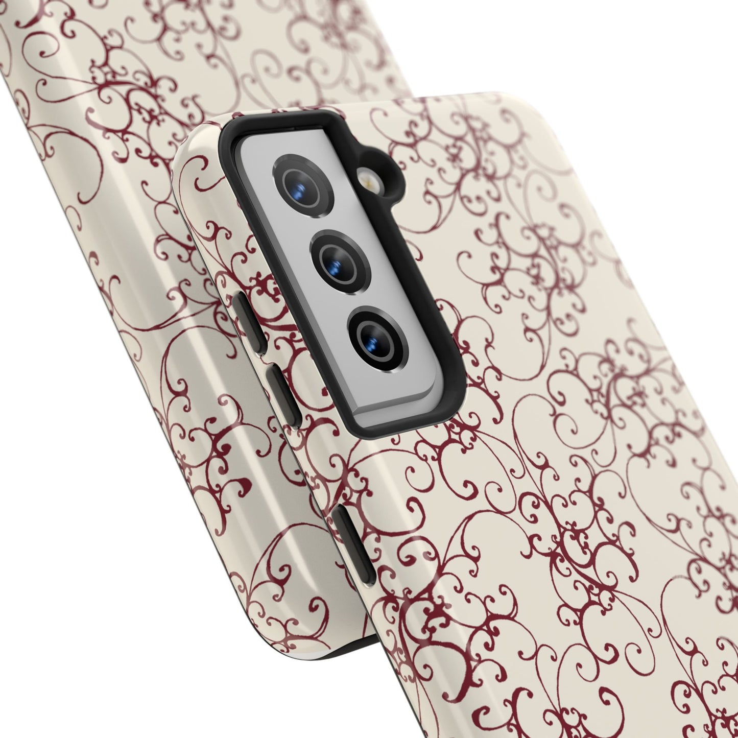 Elegant Scroll Ivory / Red Phone Case