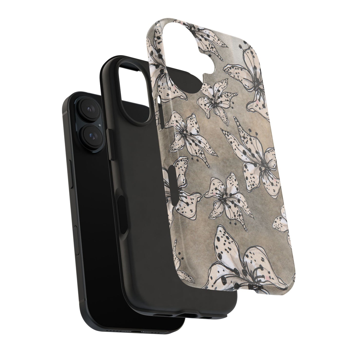 Spotted Lilies Gray Phone Case