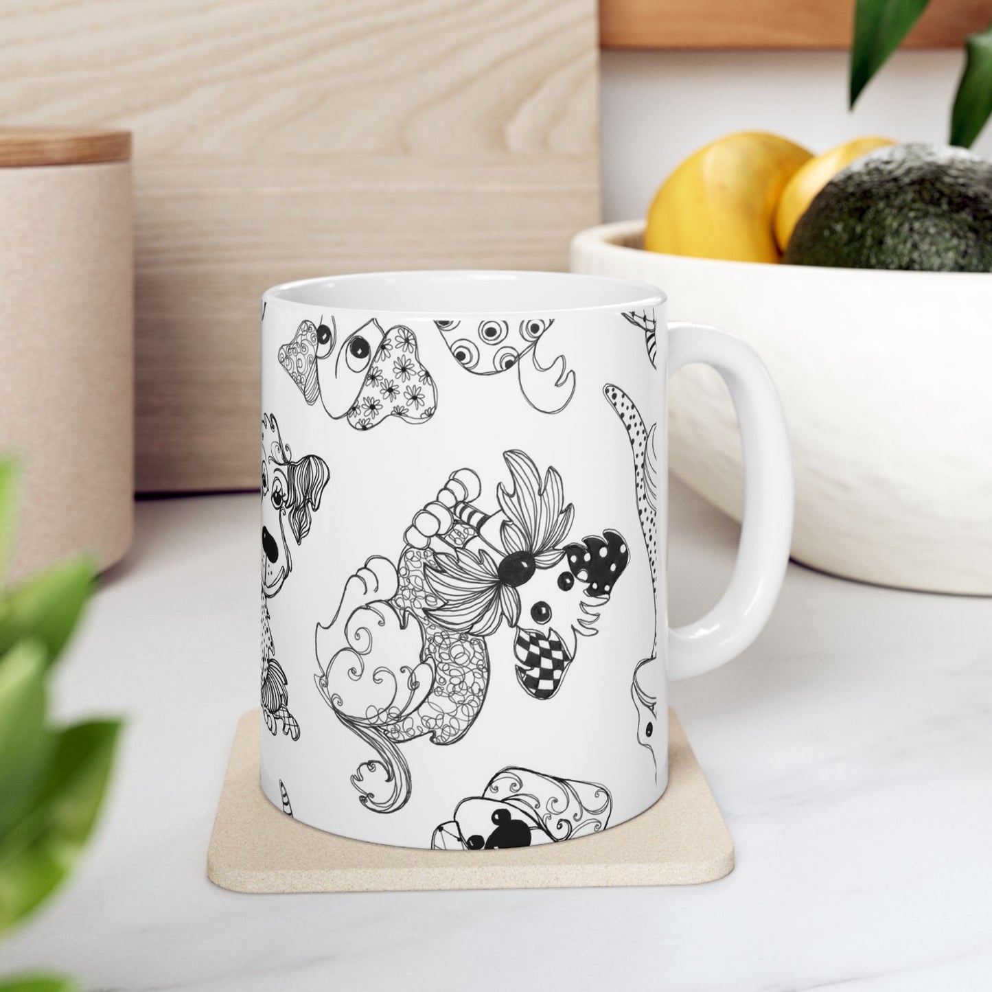 Doodle Dogs White Cup