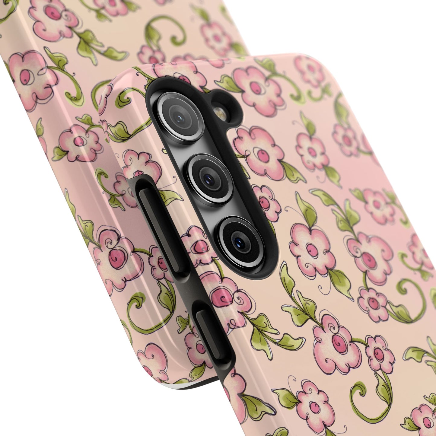 Scroll Daisies Peach / Peach Phone Case