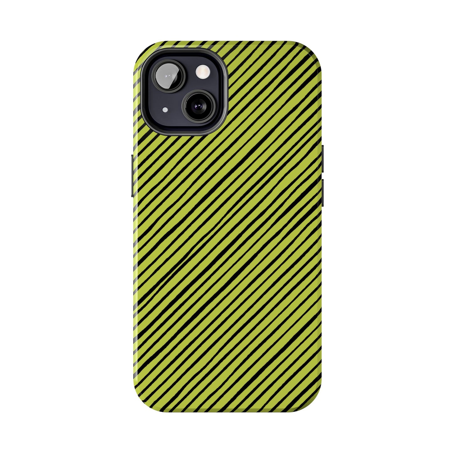 Quirky Bias Stripe Green / Black Phone Case