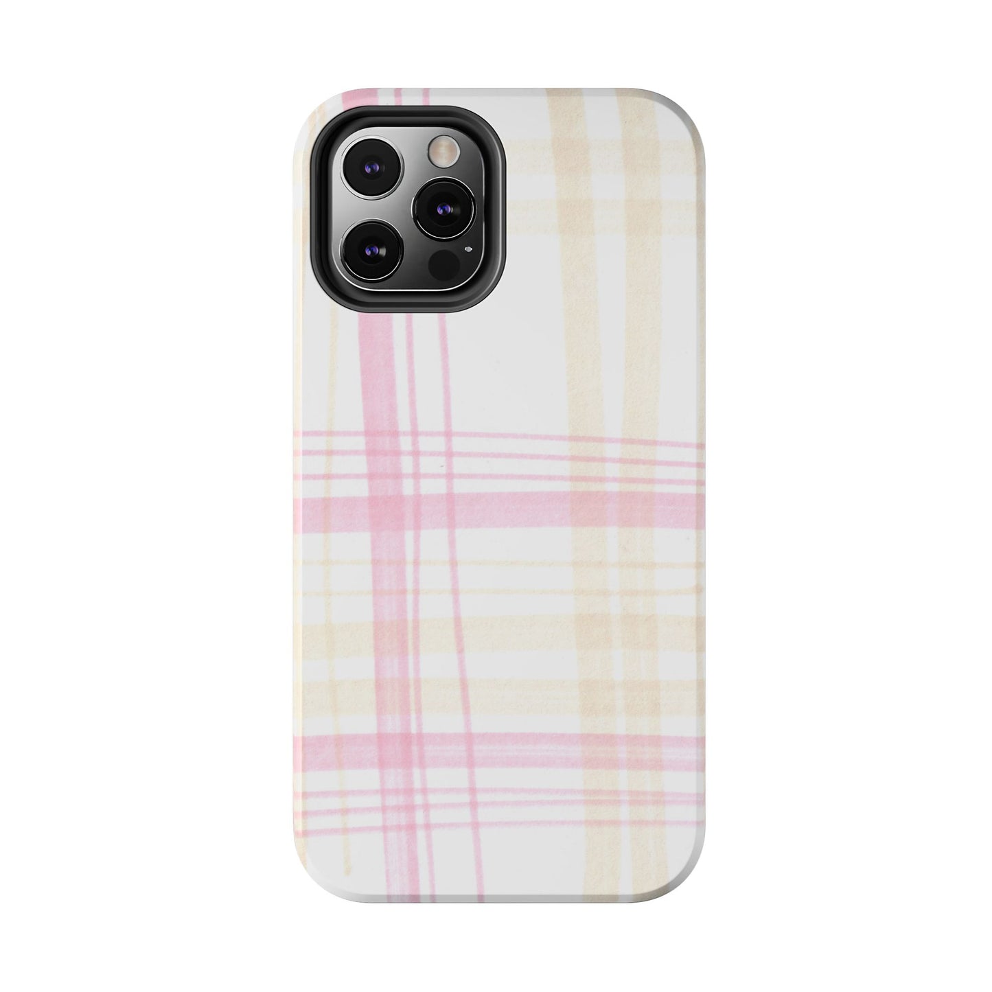 Flower Model Plaid Phone Case