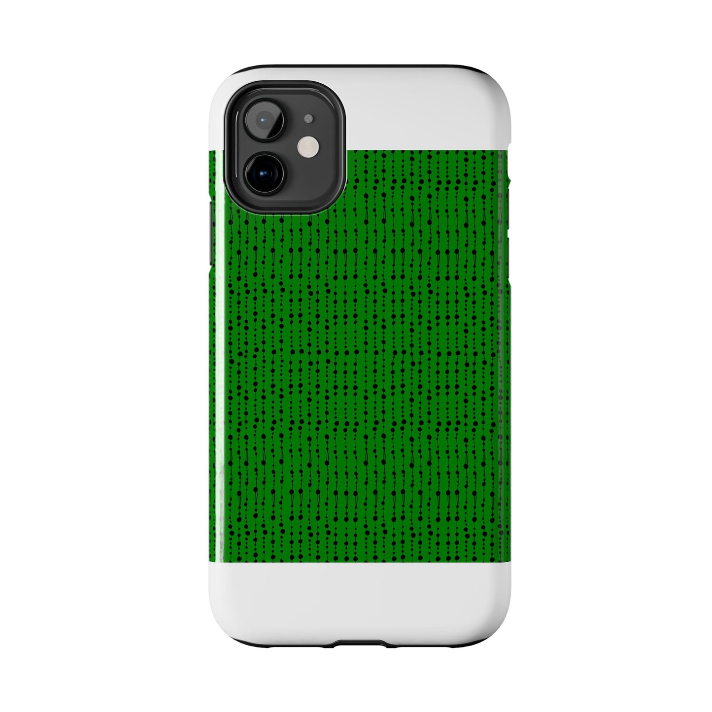 Beaded Curtain Green / Black Phone Case