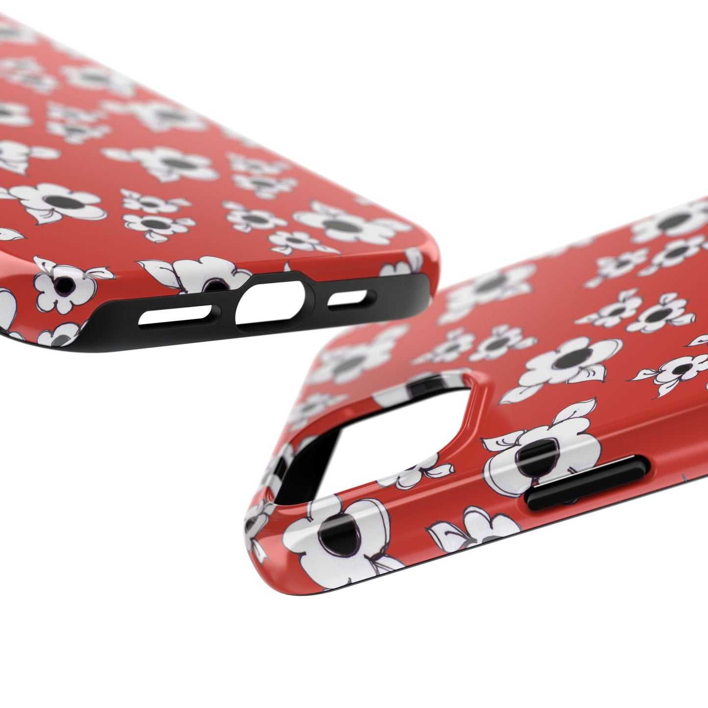 Daisy Cluster Red / Black Phone Case