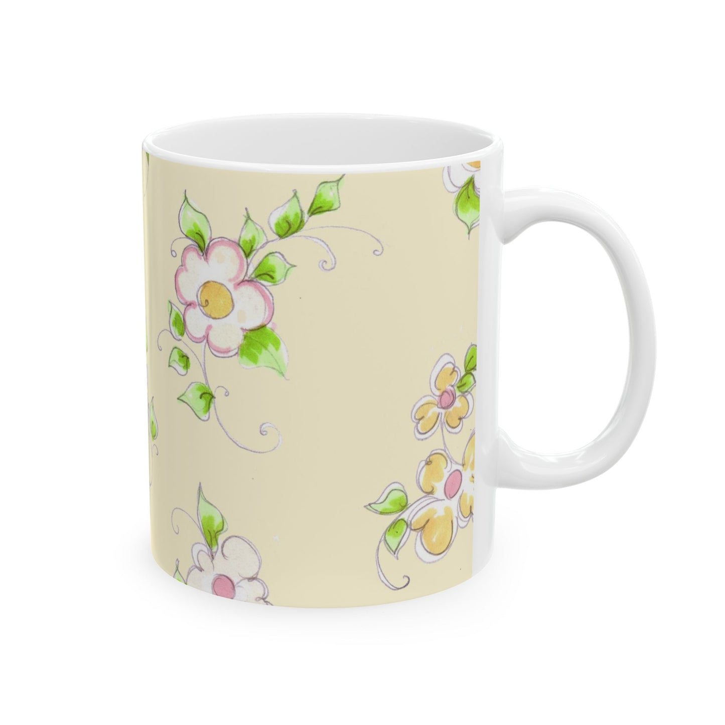 Precious Posies Yellow Cup