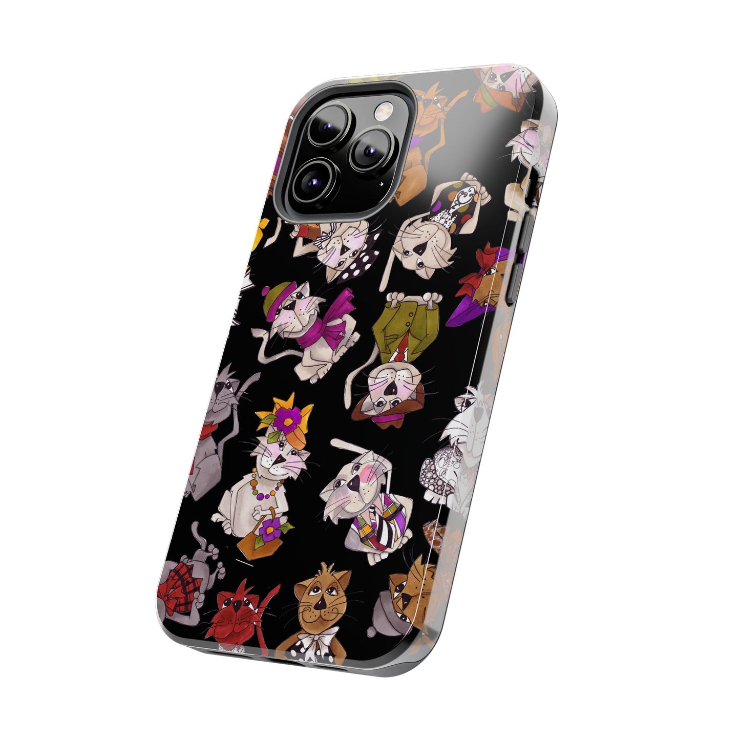 Spice Cats Tossed Black Phone Case
