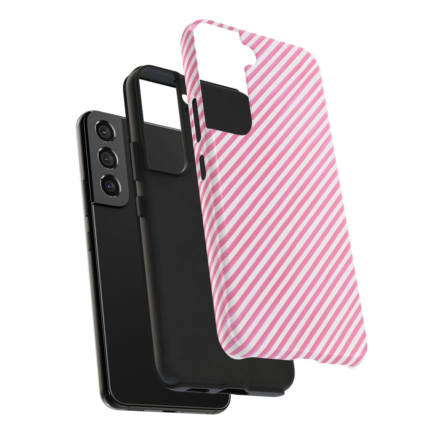 Bias Stripe Pink / White Phone Case