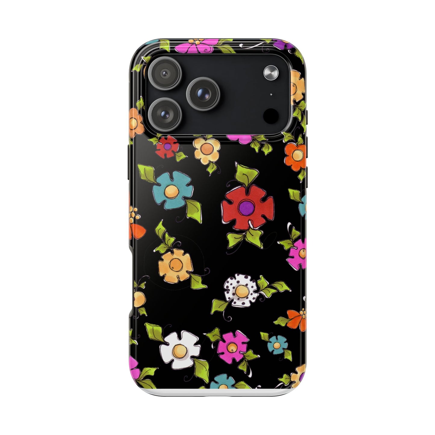 Dog Blooms Black Phone Case